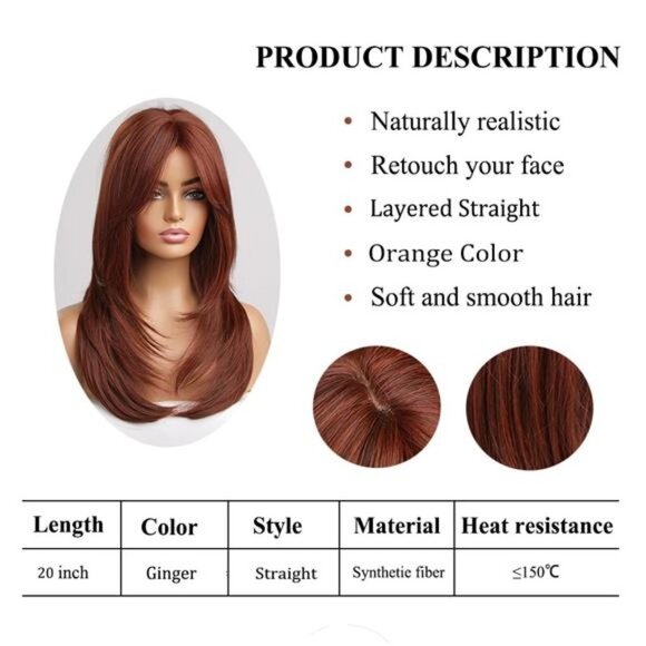 Women Cosplay Daily Natural Hair Wig Heat Resistant Fiber -Arburn